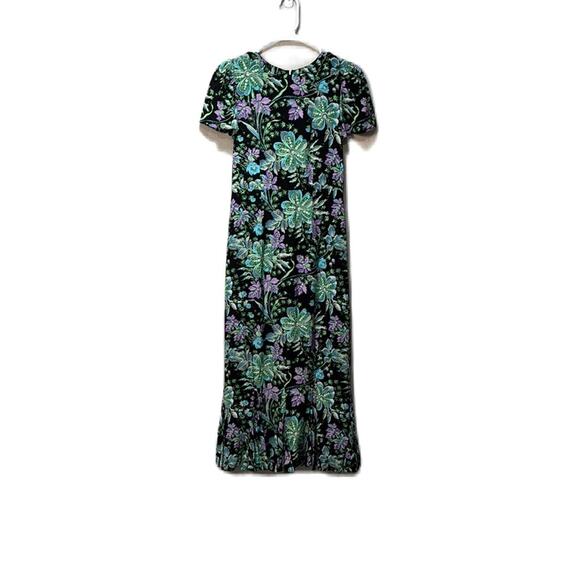 RHODE Lulani Dress in Hibiscus Black and Green Dress with Flutter Sleeves Size 0 - Picture 1 of 11